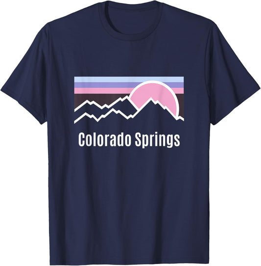 Retro Sun Mountains Colorado Springs Souvenir Kids T-Shirt - T-Shirt | Navy