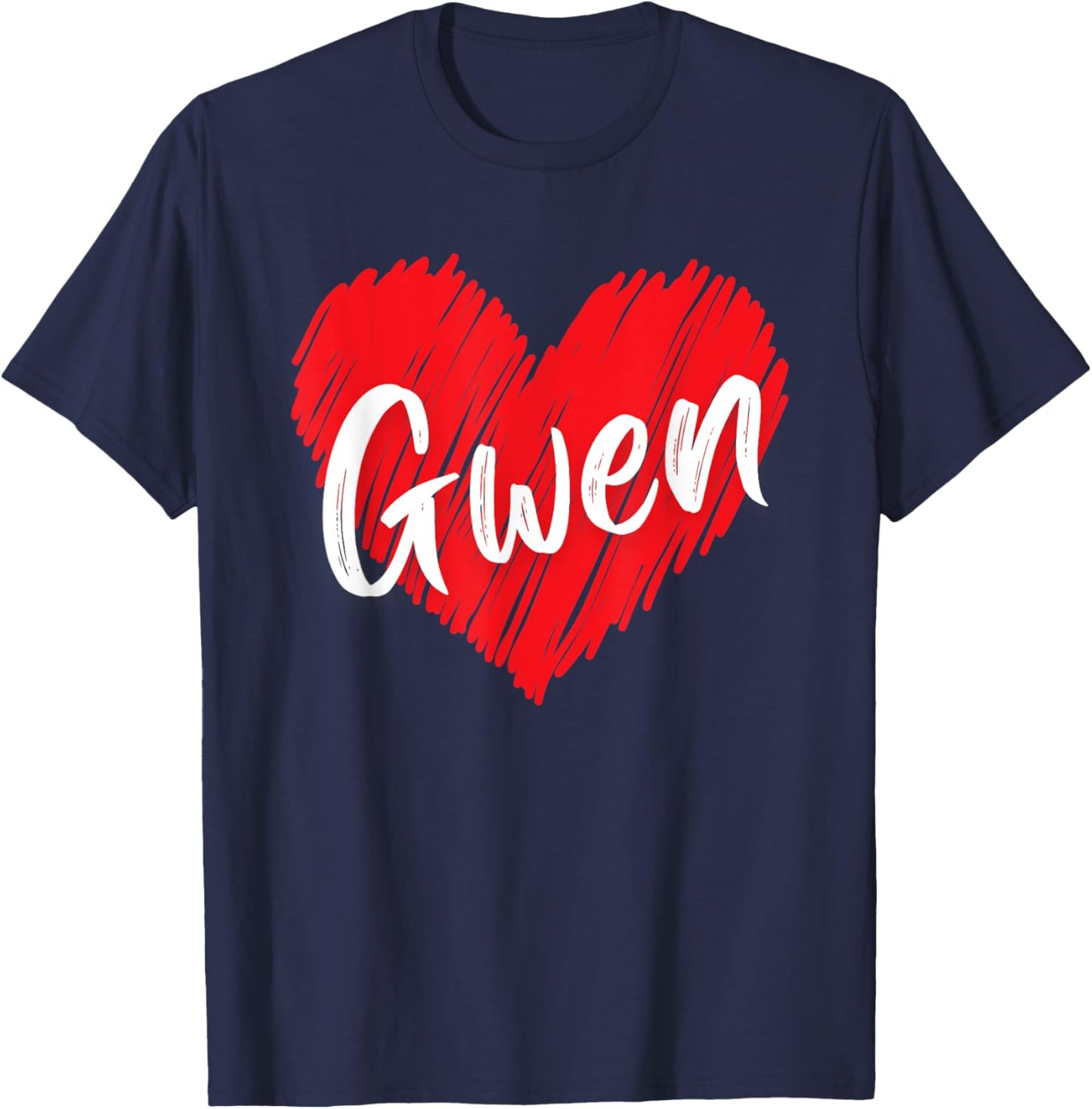 I Love Gwen Heart Personalized Name Gwen Vintage T-Shirt - T-Shirt | Navy