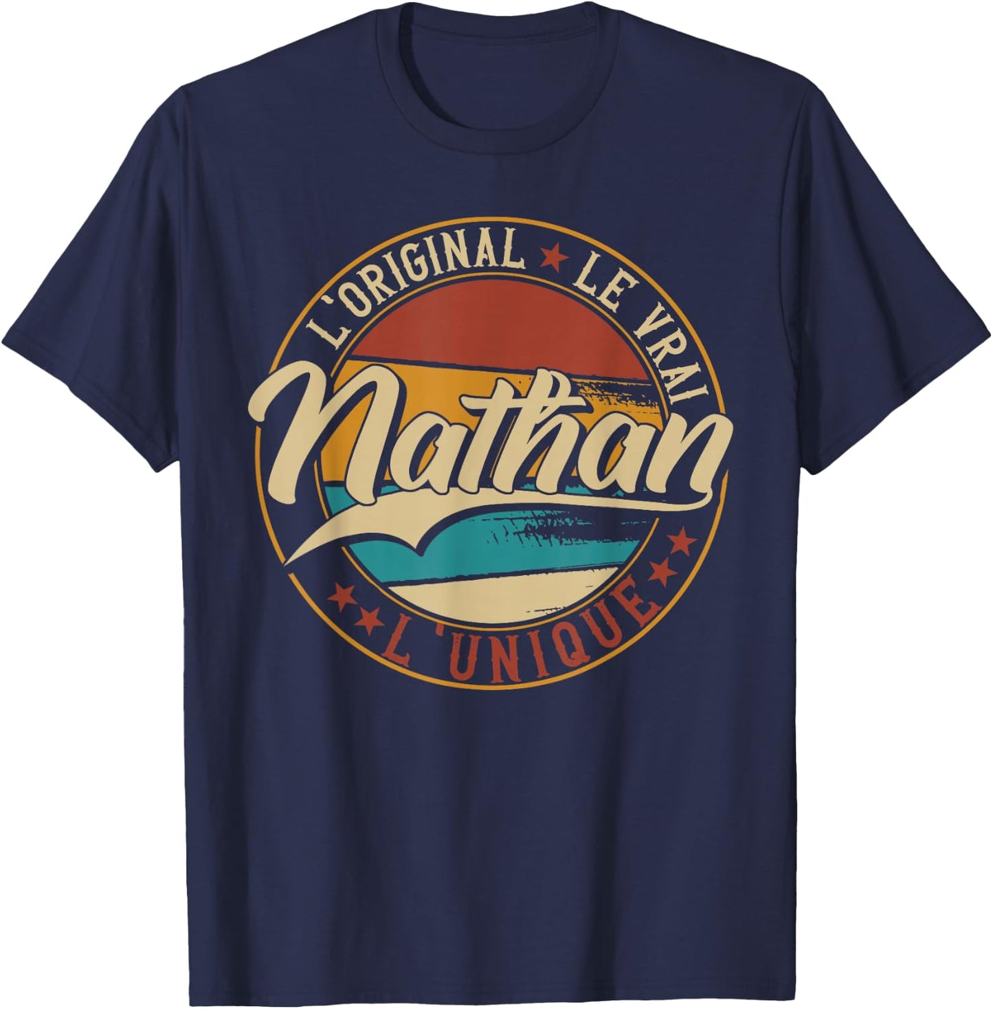 Nathan The Original The True The Unique Men & Boys , Black, S T-Shirt - T-Shirt | Navy