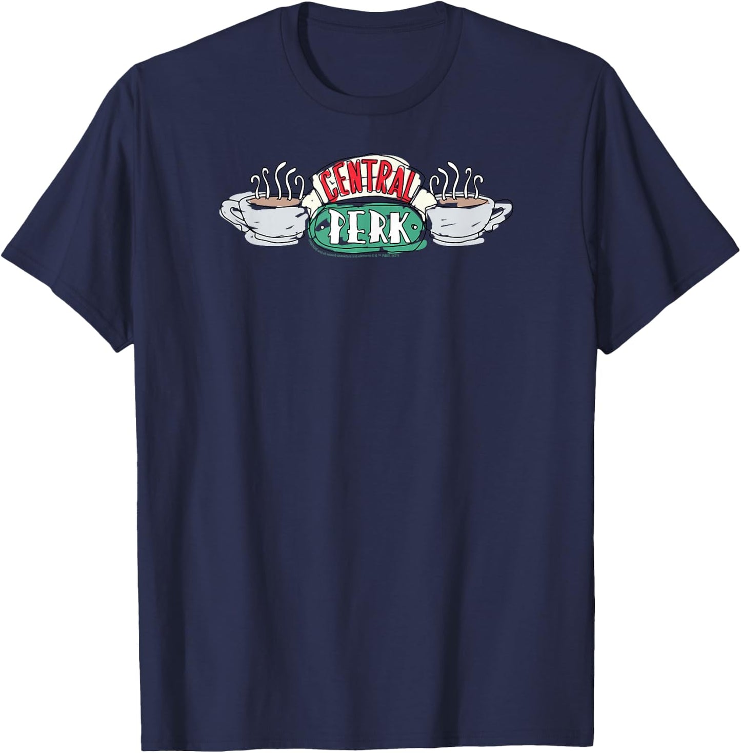 Friends Central Perk Logo Sketch TV Show T-Shirt - T-Shirt | Navy