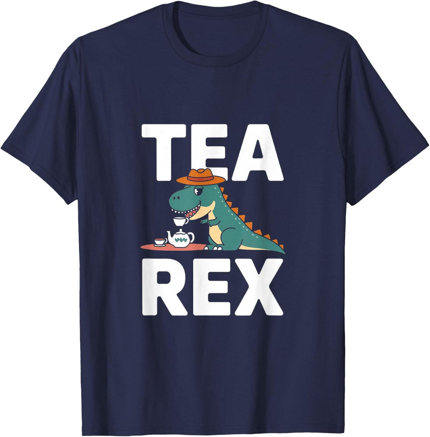 Tea-Rex - Cute Dinosaur Tea Pun T-Shirt - T-Shirt | Navy