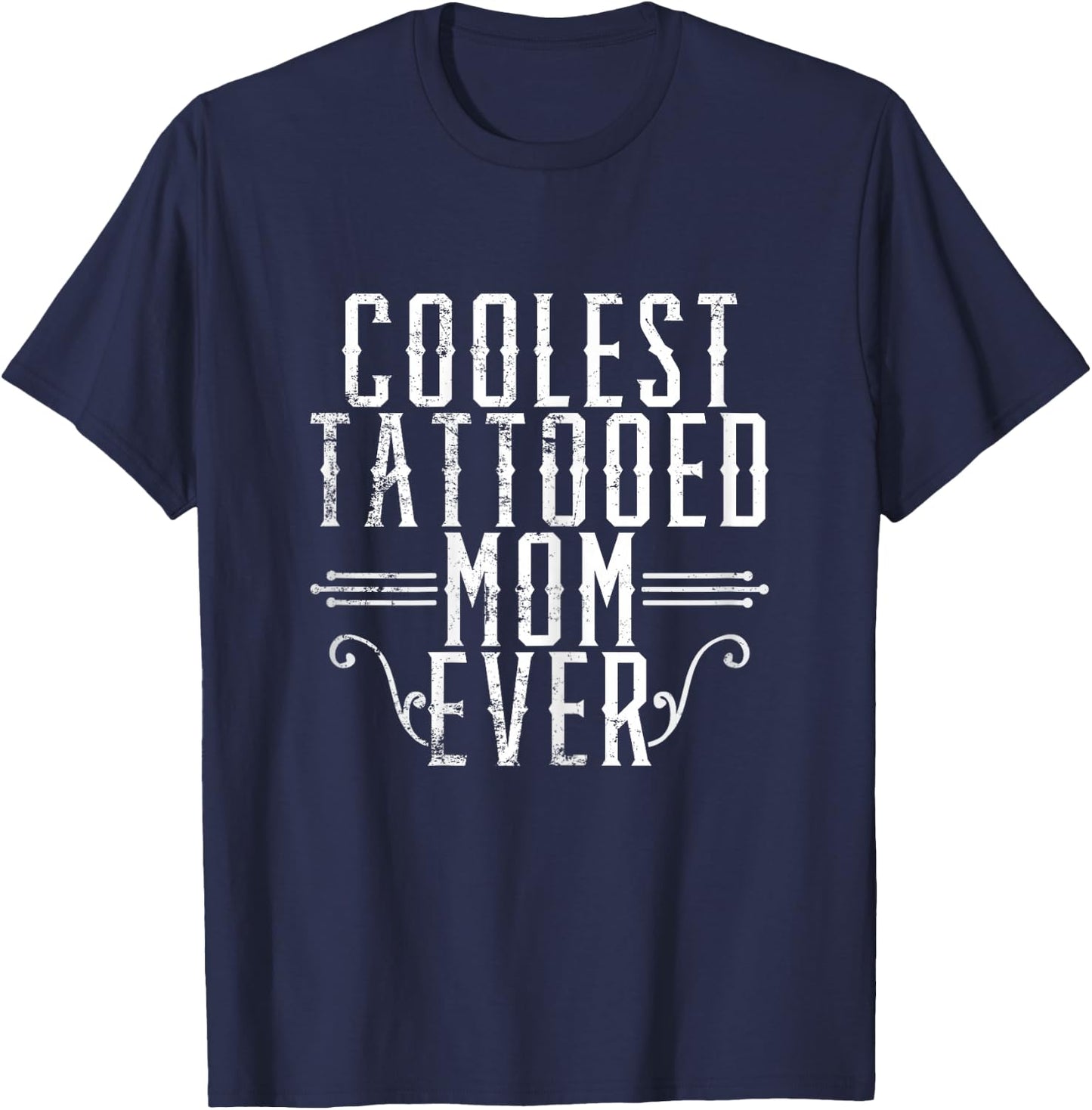 Inked Mama Mom Leopard Tattooed Mom Temporary Tattoos T-Shirt - T-Shirt | Navy