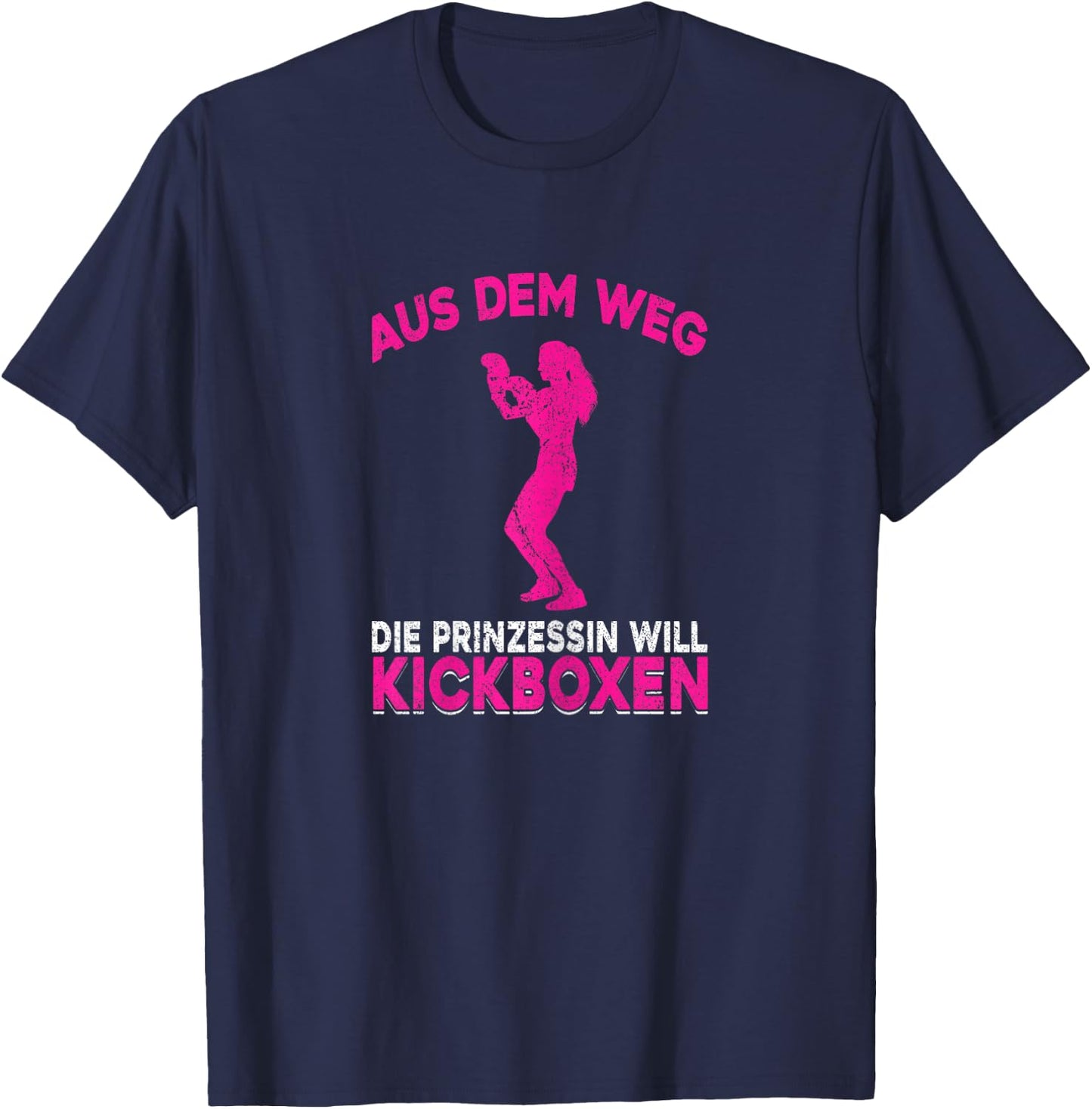 Kickboxing Women's Martial Arts Training Girls Kickboxing , black T-Shirt - T-Shirt | Navy