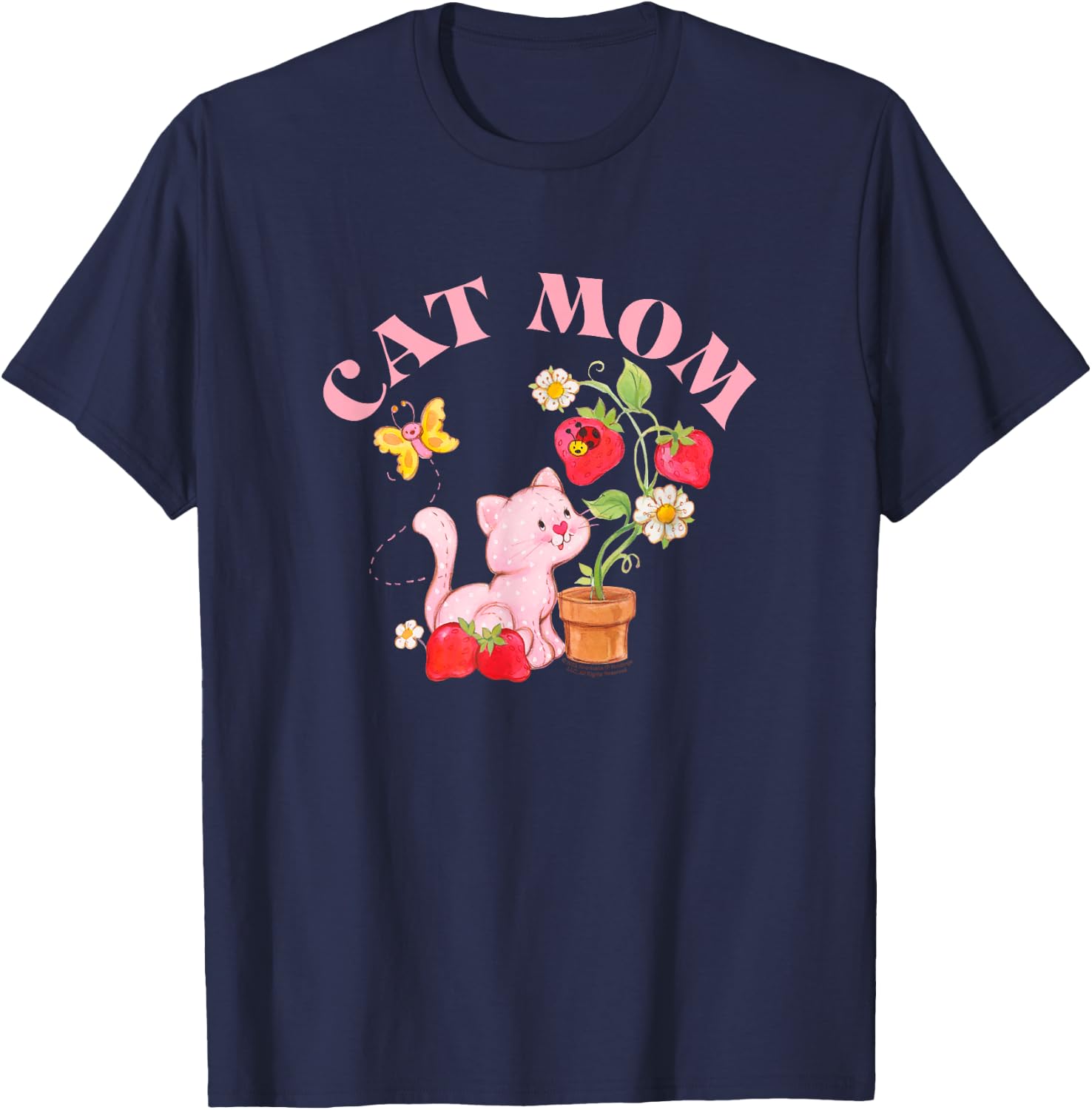 Strawberry Shortcake Vintage Sweet Cat Mom Kitten Logo T-Shirt - T-Shirt | Navy
