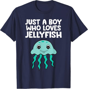 Jellyfish Lover Just A Boy Who Loves Jellyfish T-Shirt - T-Shirt | Navy