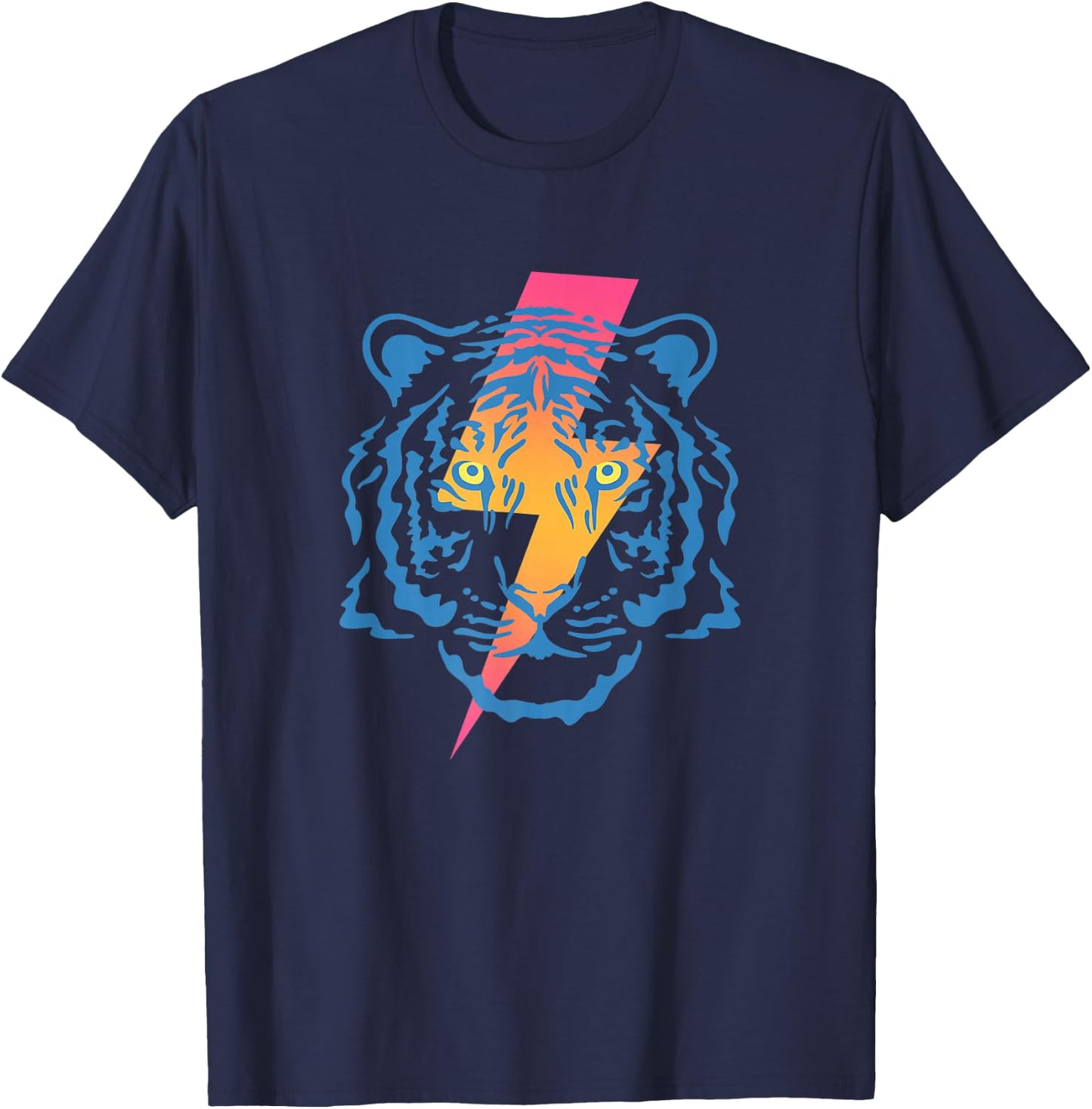 Vintage Tiger Bolt Of Lightning Chinese New Year Of Tiger T-Shirt - T-Shirt | Navy