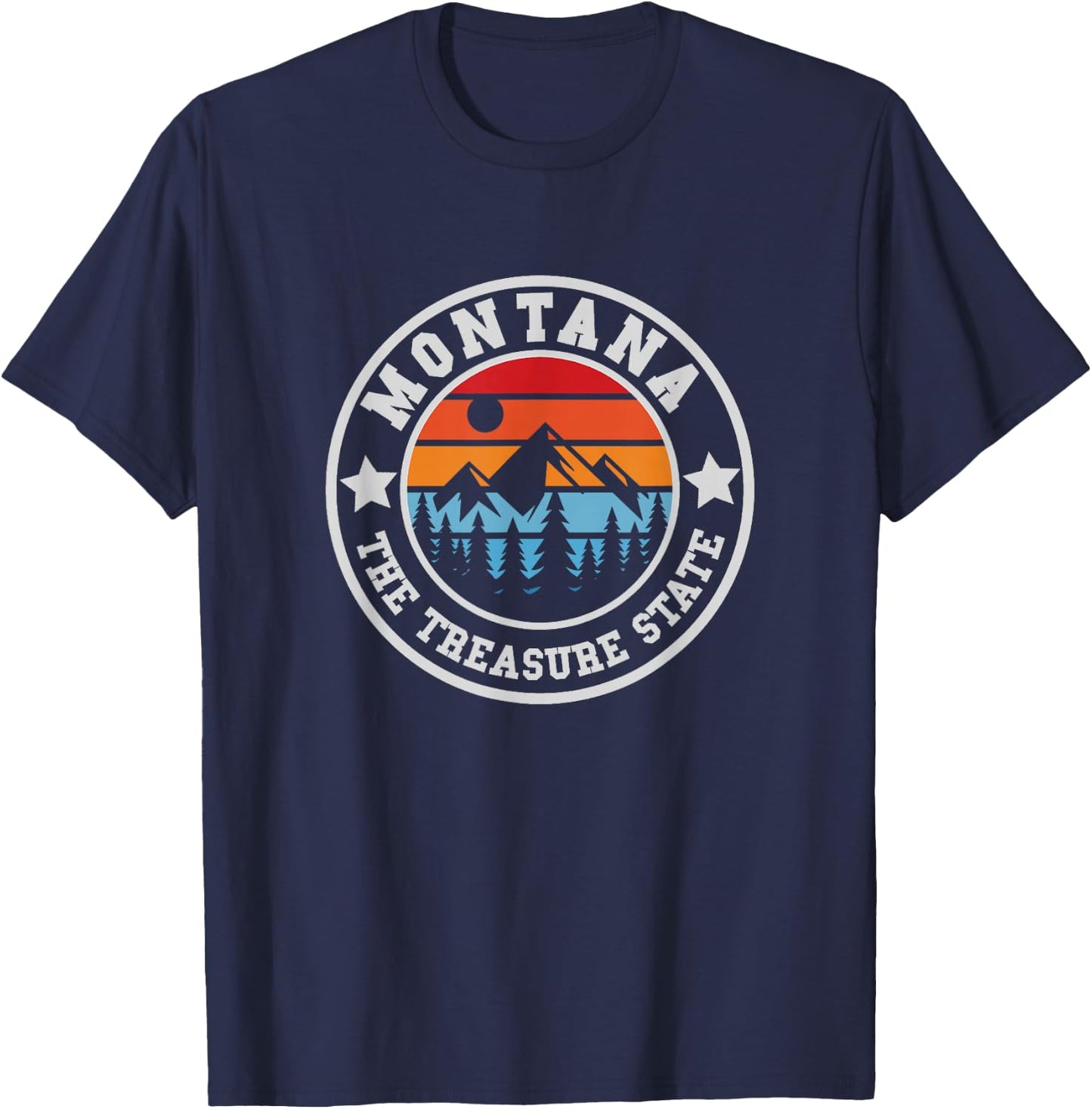 Montana Outdoors - Throwback Design - Classic T-Shirt - T-Shirt | Navy