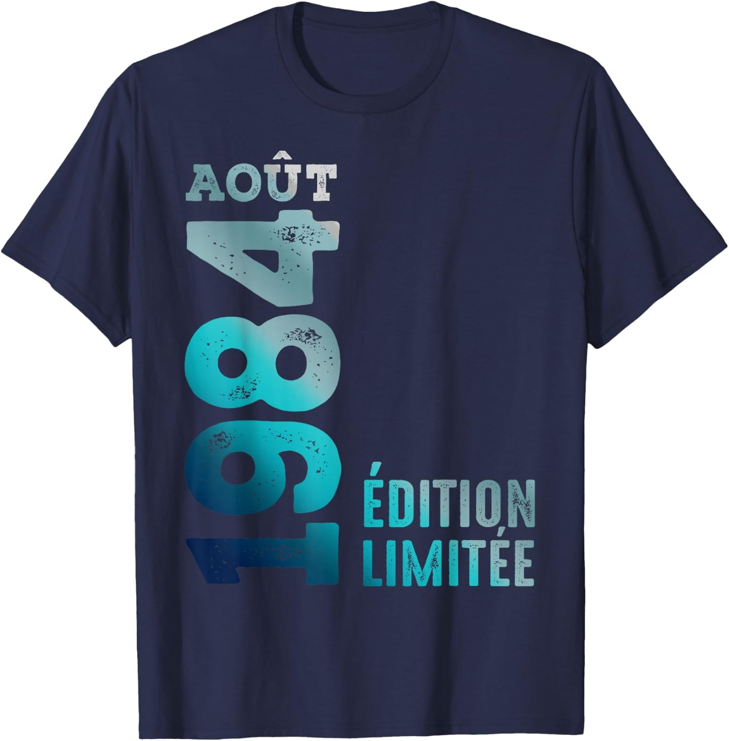 August 1984 Retro Year 1984 Vintage 1984 Limited Edition , Black, S T-Shirt - T-Shirt | Navy
