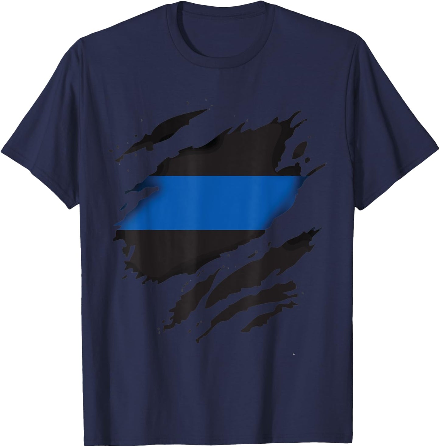 Thin Blue Line LEO Police Support Superhelden T-Shirt - T-Shirt | Navy