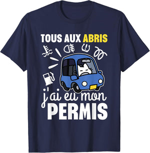 Young Driver Humor All In Shelter, I Got My License , Black, S T-Shirt - T-Shirt | Navy