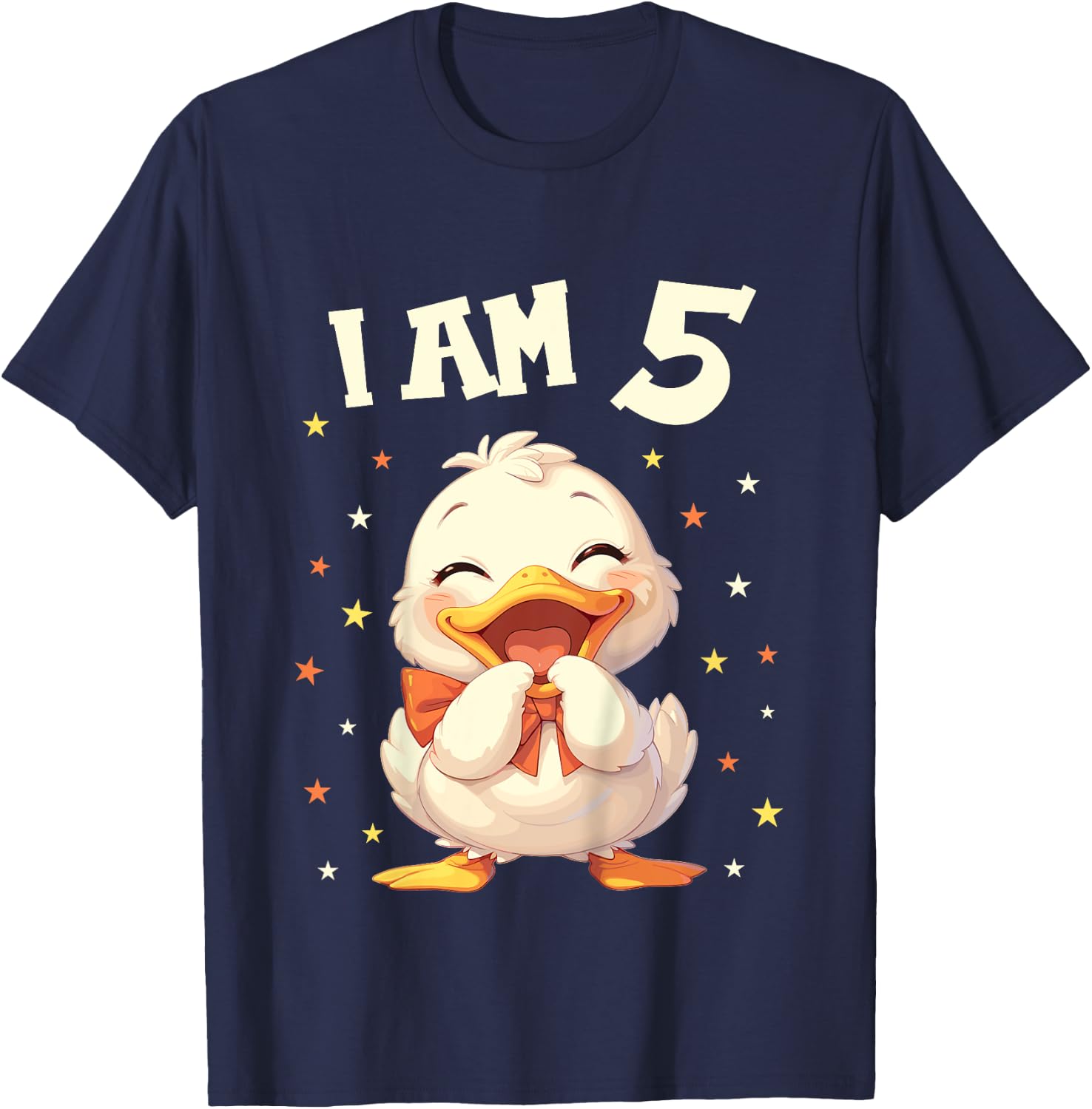 Kids 5 Years old 5 birthday Ducks Boy Girl Duck T-Shirt - T-Shirt | Navy
