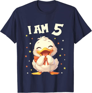 Kids 5 Years old 5 birthday Ducks Boy Girl Duck T-Shirt - T-Shirt | Navy