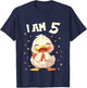 Kids 5 Years old 5 birthday Ducks Boy Girl Duck T-Shirt - T-Shirt | Navy