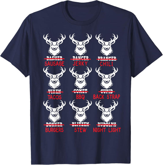 Bow Deer Hunting Youth Shirt, Santa Christmas Hunter Kids T-Shirt - T-Shirt | Navy