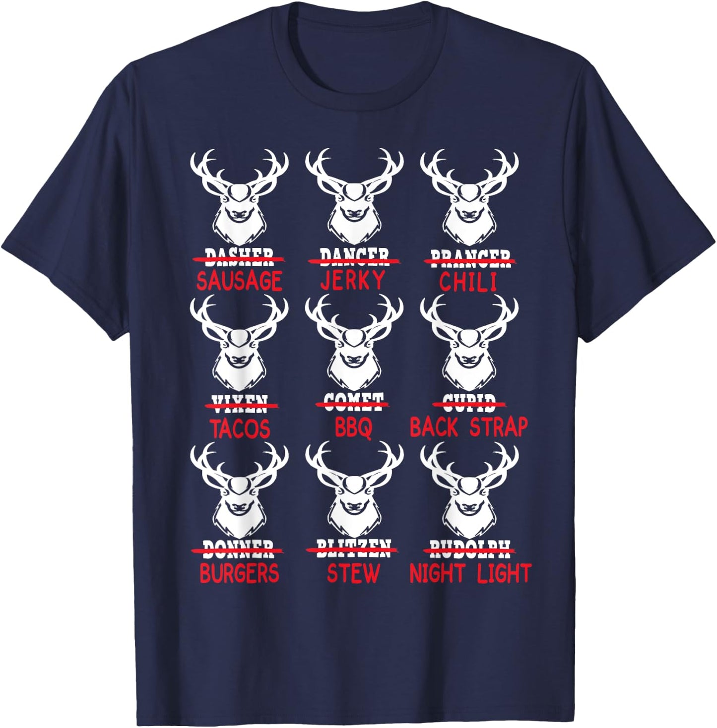 Funny Christmas Deer Bow Hunting Santa Men Women Hunter Gift T-Shirt - T-Shirt | Navy