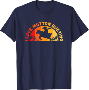 Mutton Busting Sheep Riding Youth Rodeo Funny Mutton Buster T-Shirt - T-Shirt | Navy