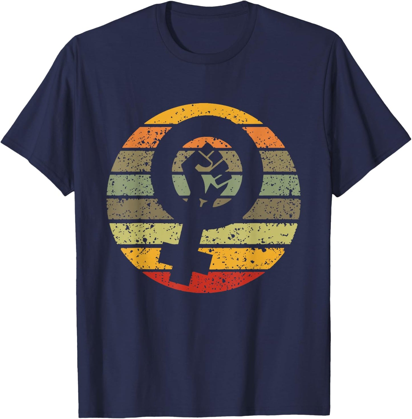 Feminismus Symbol Design Retro Vintage 70er 80er 90er Feministin T-Shirt - T-Shirt | Navy