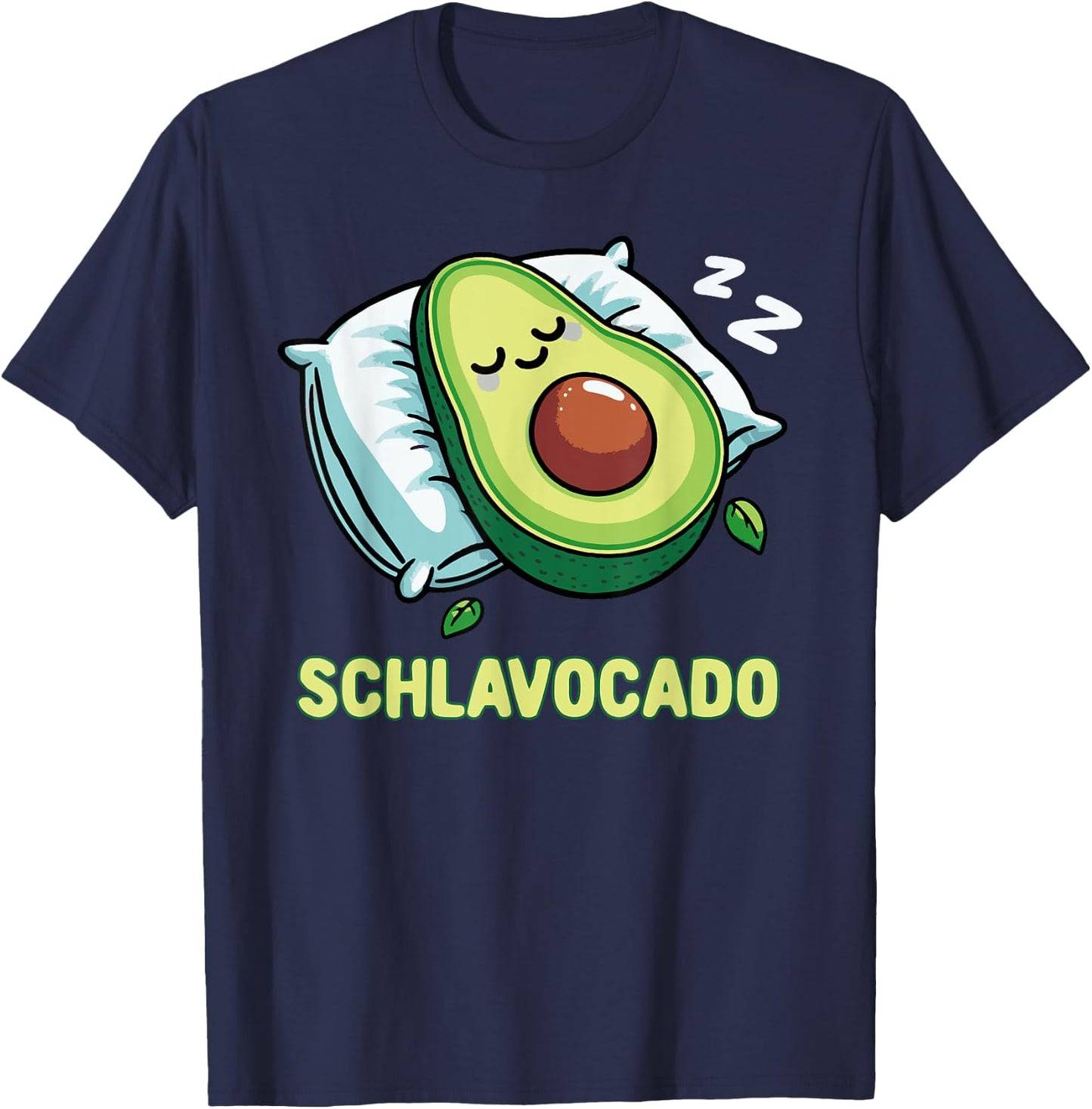 Schlavocado Pyjama Nachthemd Schlafanzug Schlaf Avocado T-Shirt - T-Shirt | Navy