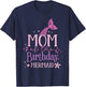 Mom Of The Birthday Mermaid Girls Mermaids Birthday Mermaid T-Shirt - T-Shirt | Navy