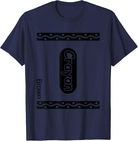 Funny Brown Crayon Costume Outfit For Halloween Party T-Shirt - T-Shirt | Navy