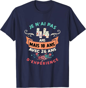 Woman 44 Years Birthday Woman Gift Humour I 44 Years , Black, S T-Shirt - T-Shirt | Navy