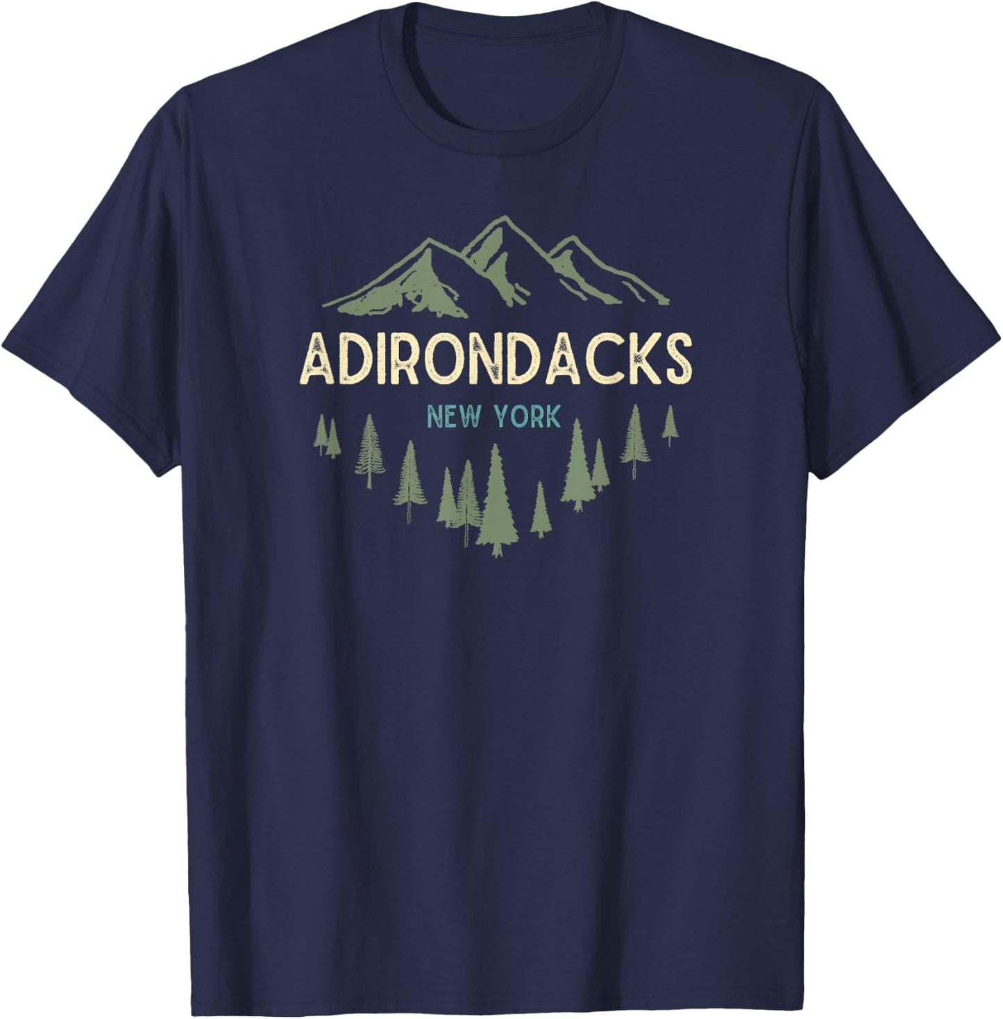 Adirondack Mountains Shirts & Gifts Adirondacks New York Vintage Retro T-Shirt - T-Shirt | Navy