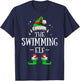 The Swimming Elf Matching Family Group Christmas Pajama T-Shirt - T-Shirt | Navy
