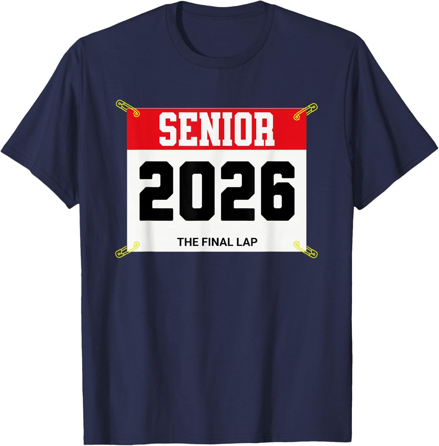 Track and Field Senior 2026 Race Bib The Final Lap T-Shirt - T-Shirt | Navy