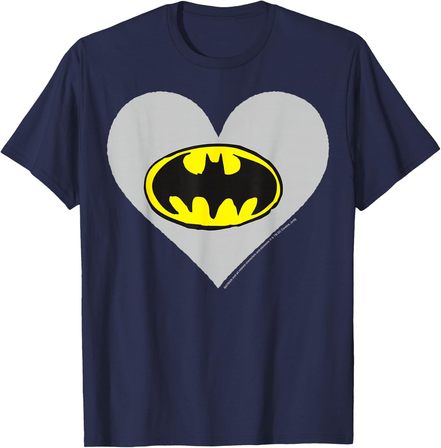 DC Comics Valentine's Day Batman Heart Logo T-Shirt - T-Shirt | Navy
