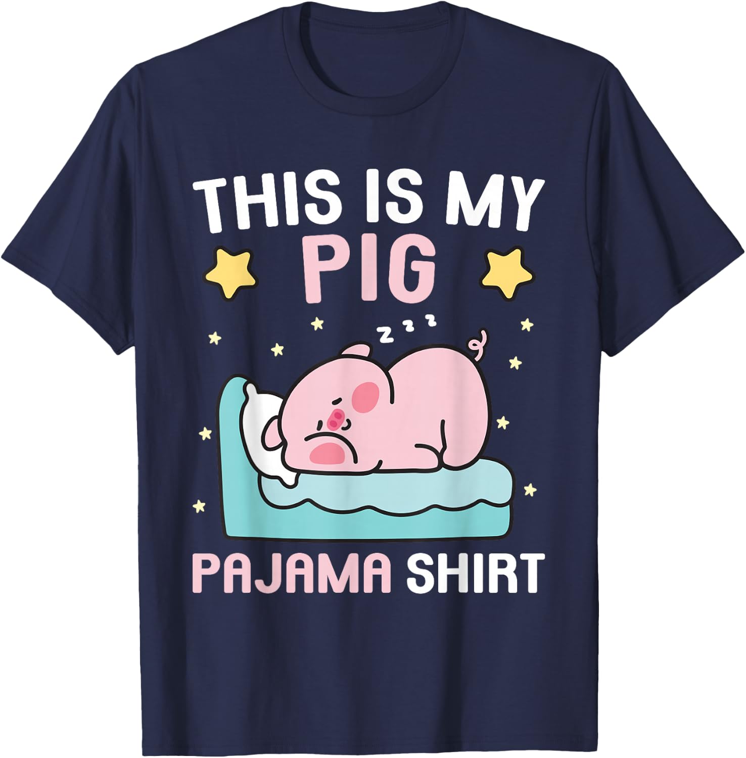 Cute PJ Teen Boys PJs Girls PJs Funny This is My Pig Pajama T-Shirt - T-Shirt | Navy