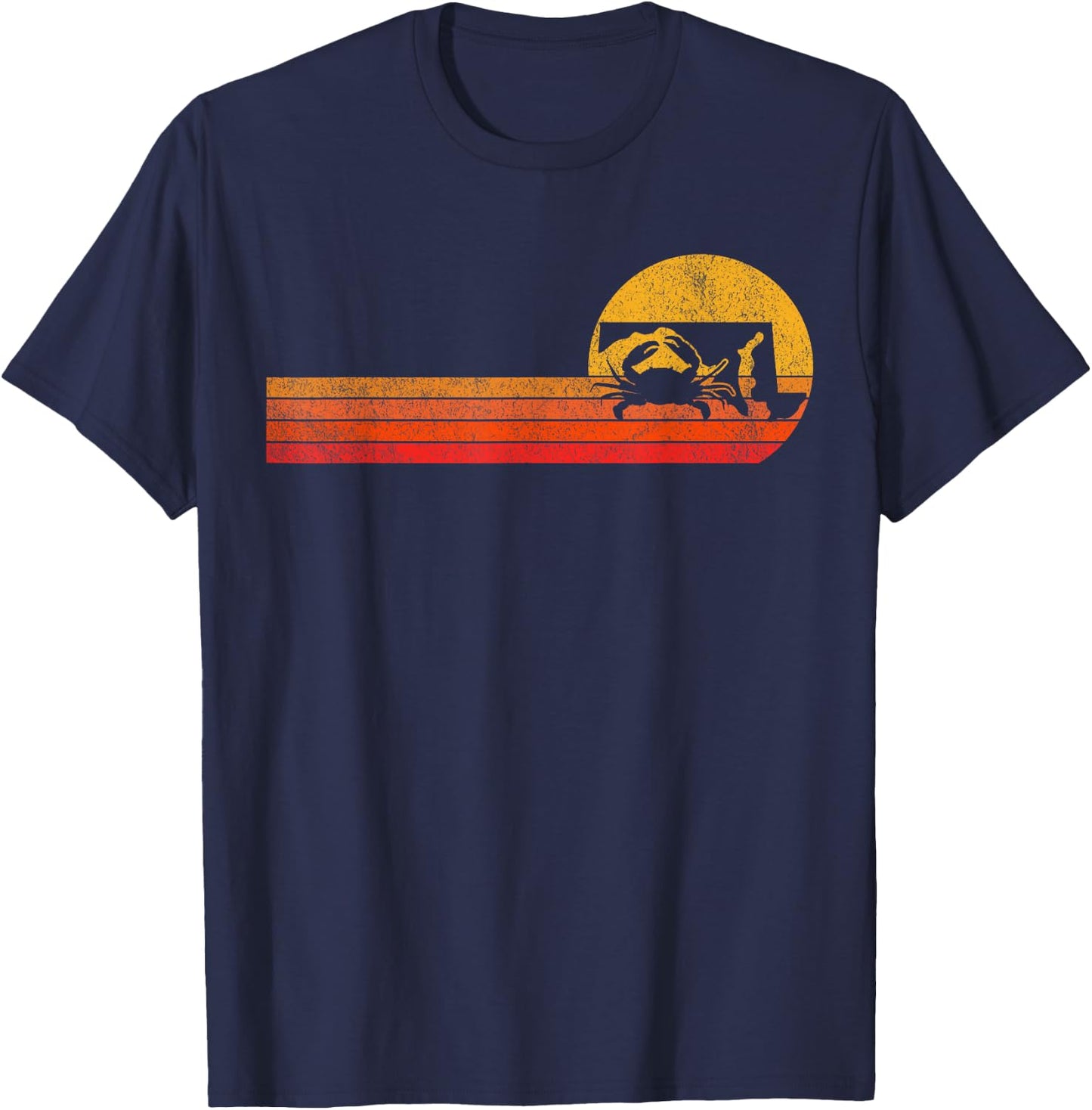 Retro Maryland Crab Maryland State Blue Crab Crabbing T-Shirt - T-Shirt | Navy