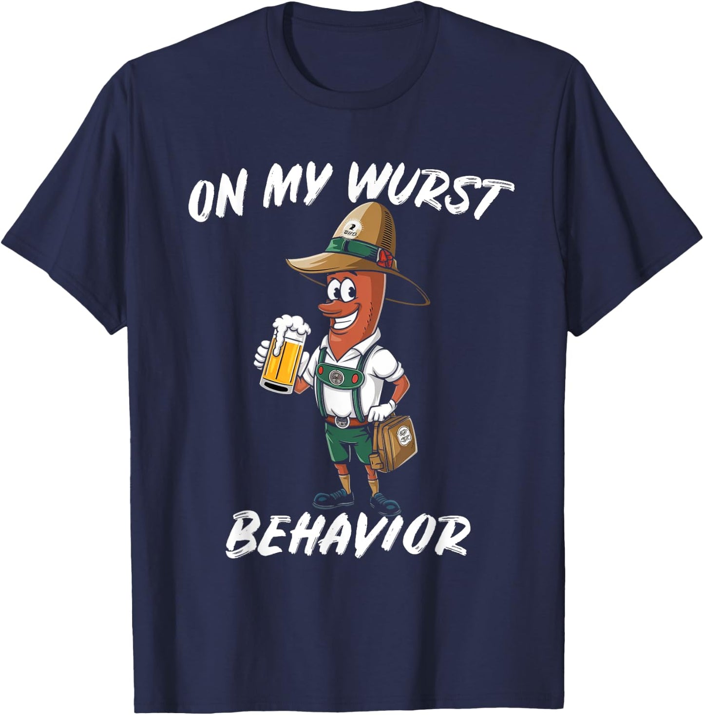 Oktoberfest On My Wurst Behavior Gift: Boys & Graphic T-Shirt - T-Shirt | Navy