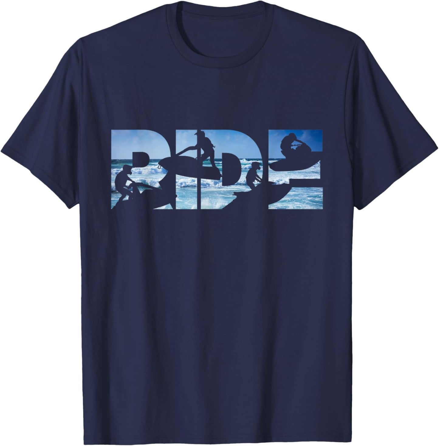 Jet Ski Ride On Shirt Funny Jet Ski Racing Rider Water Skier T-Shirt - T-Shirt | Navy