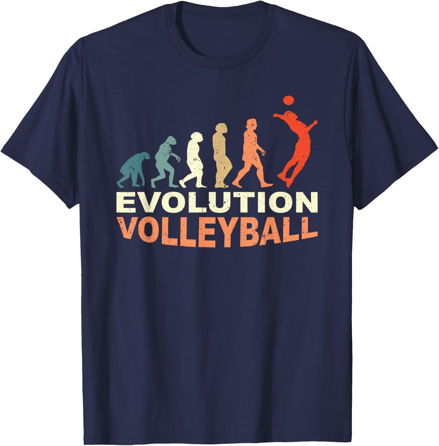 Volleyball Evolution Trainer Ball Sport Volleyball Player T-Shirt - T-Shirt | Navy