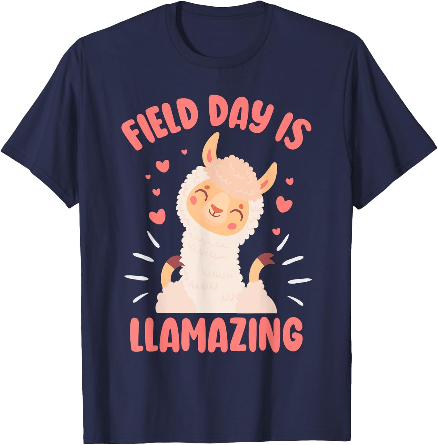 Llama Field Day Teacher Kids Alpaca T-Shirt - T-Shirt | Navy