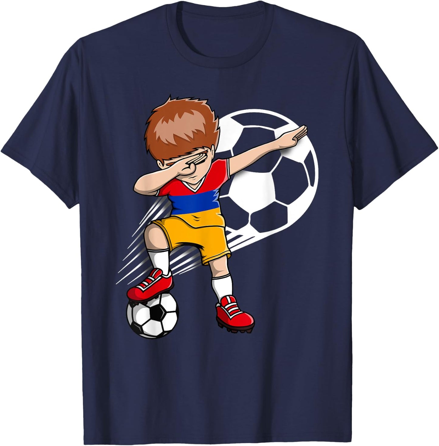 Dabbing Soccer Boy - Armenia Jersey Armenian Football Fans T-Shirt - T-Shirt | Navy