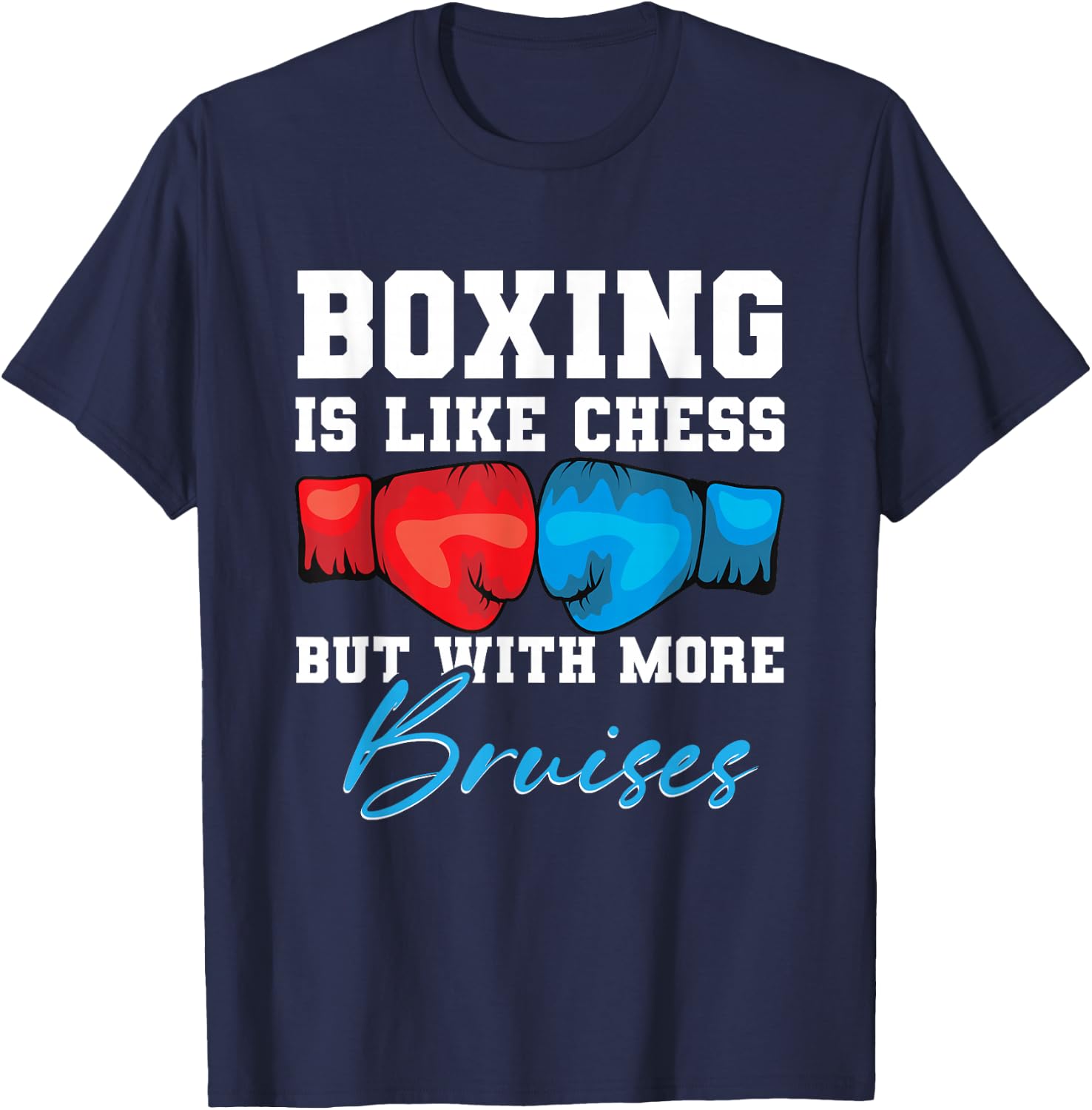 Shadow Boxing Punching Kickboxing Bag Gloves Boxer Fighting T-Shirt - T-Shirt | Navy