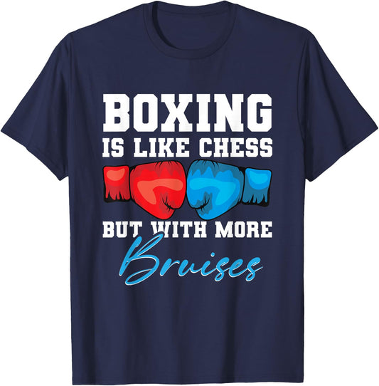 Shadow Boxing Punching Kickboxing Bag Gloves Boxer Fighting T-Shirt - T-Shirt | Navy
