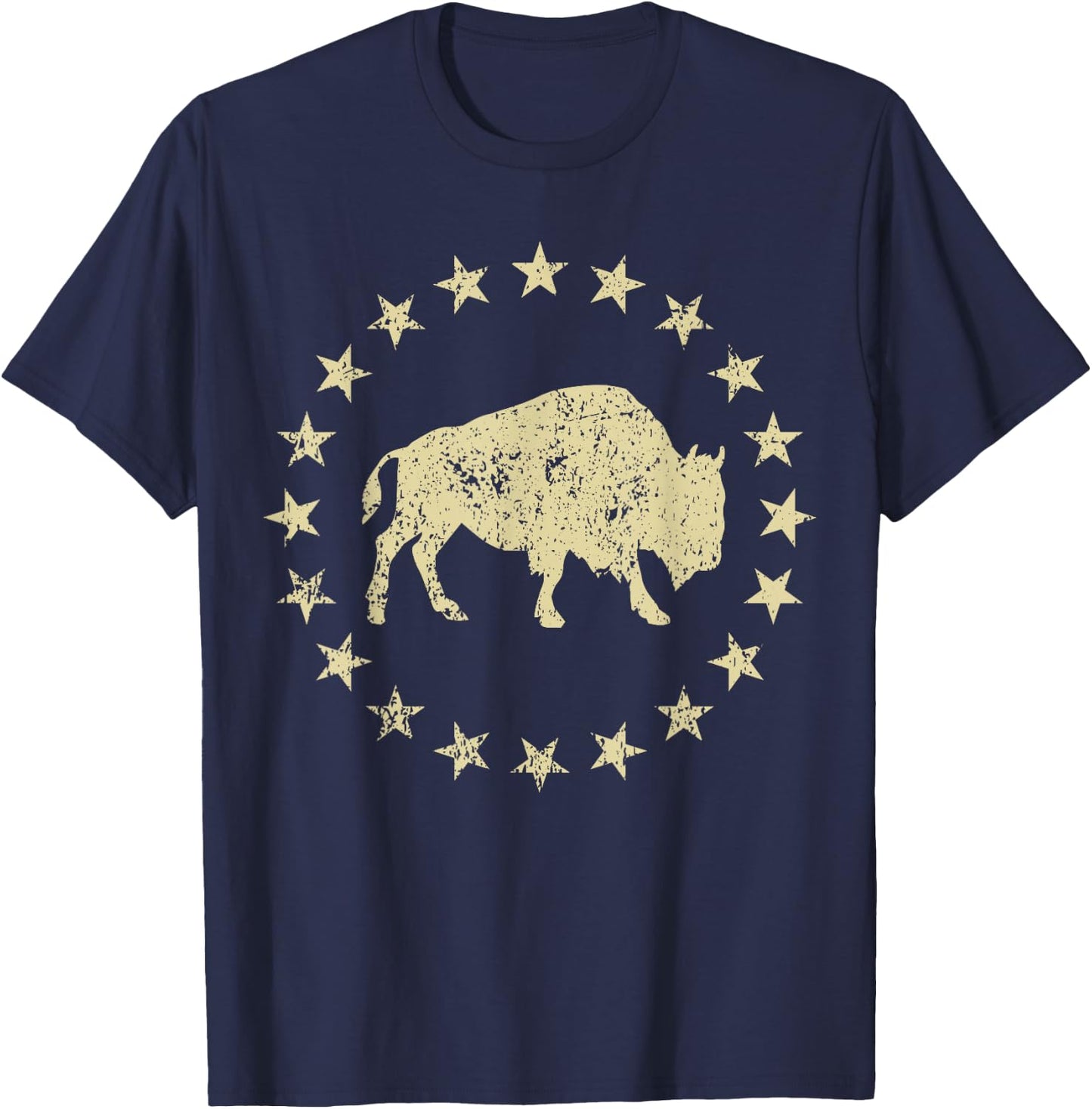Buffalo Graphic Bison And Stars I Buffalo T-Shirt - T-Shirt | Navy