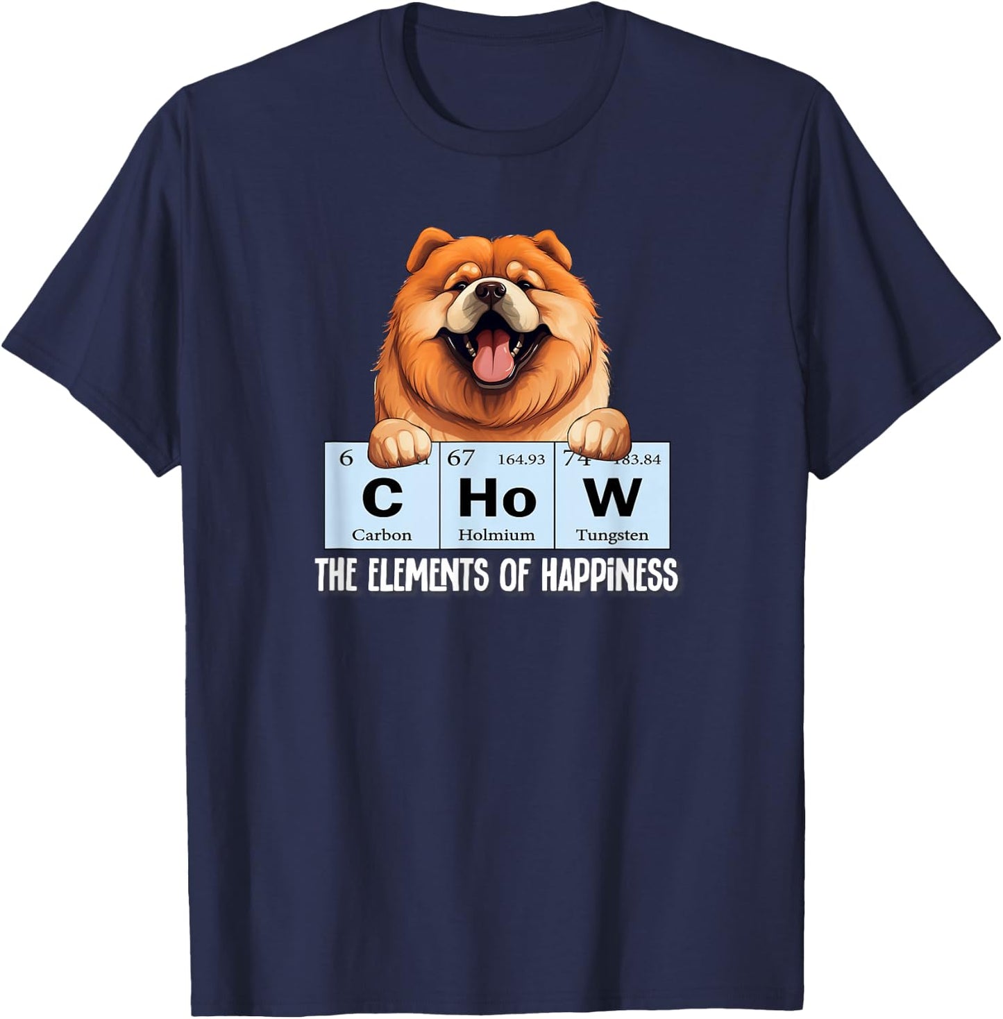 & Cute Elements of Happiness Chow Chow Lover T-Shirt - T-Shirt | Navy