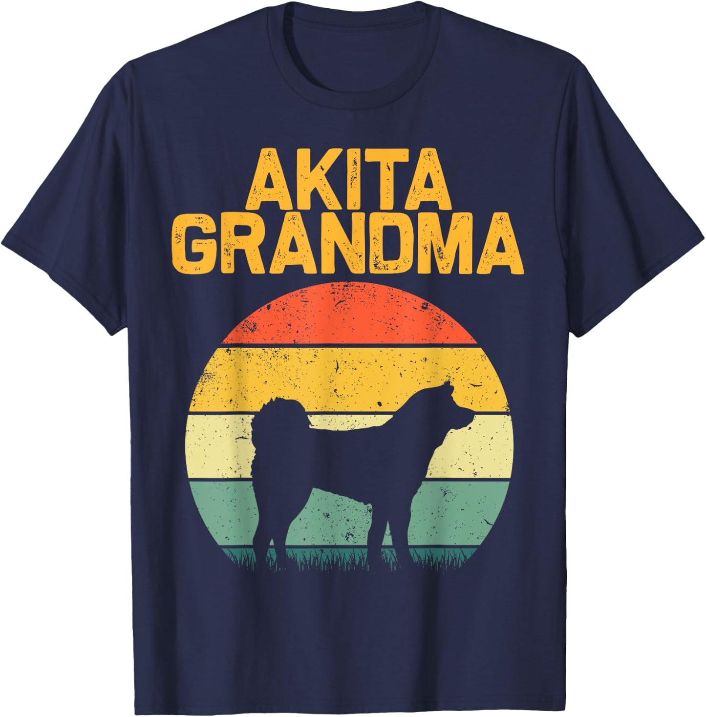 Funny Akita Dog Design For Grandma Women Shibu Inu Lovers T-Shirt - T-Shirt | Navy