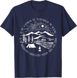 There Was Jesus Christian Outfits In The Waiting Searching T-Shirt - T-Shirt | Navy