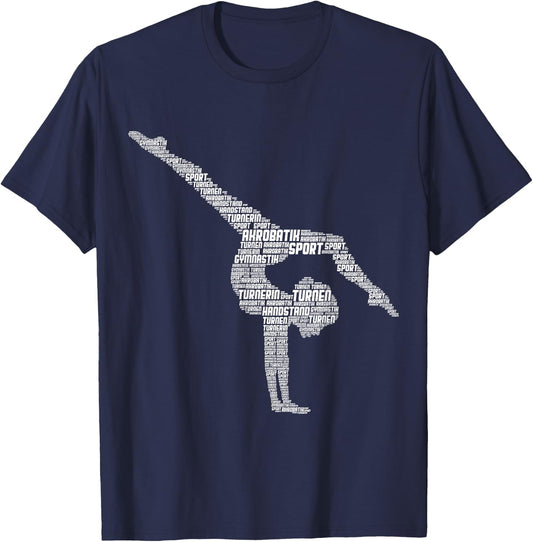 Gymnastics Women's Girls' Children's , black T-Shirt - T-Shirt | Navy