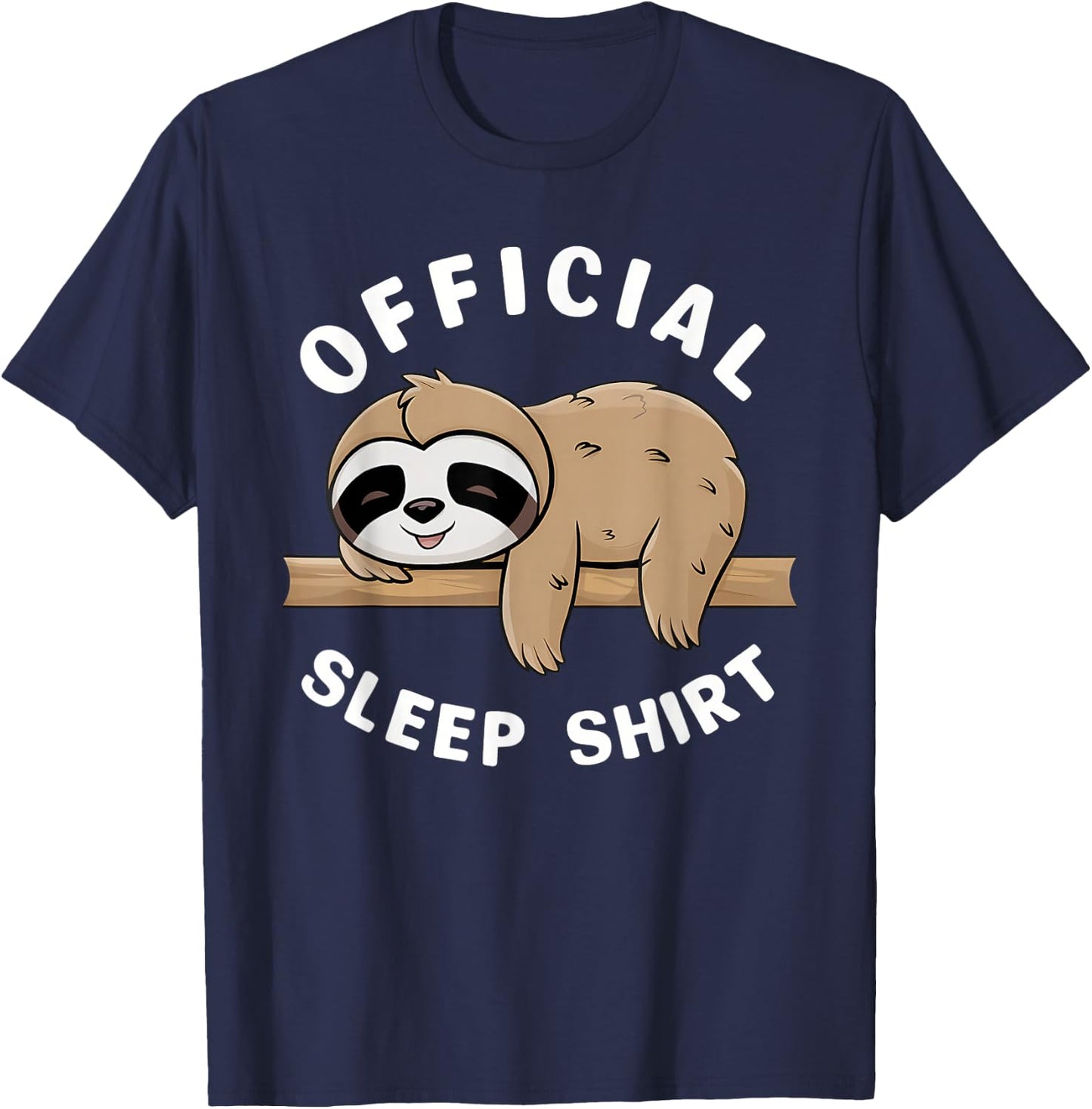 Official Sleep Shirt Sloth Pajamas Nightgown T-Shirt - T-Shirt | Navy