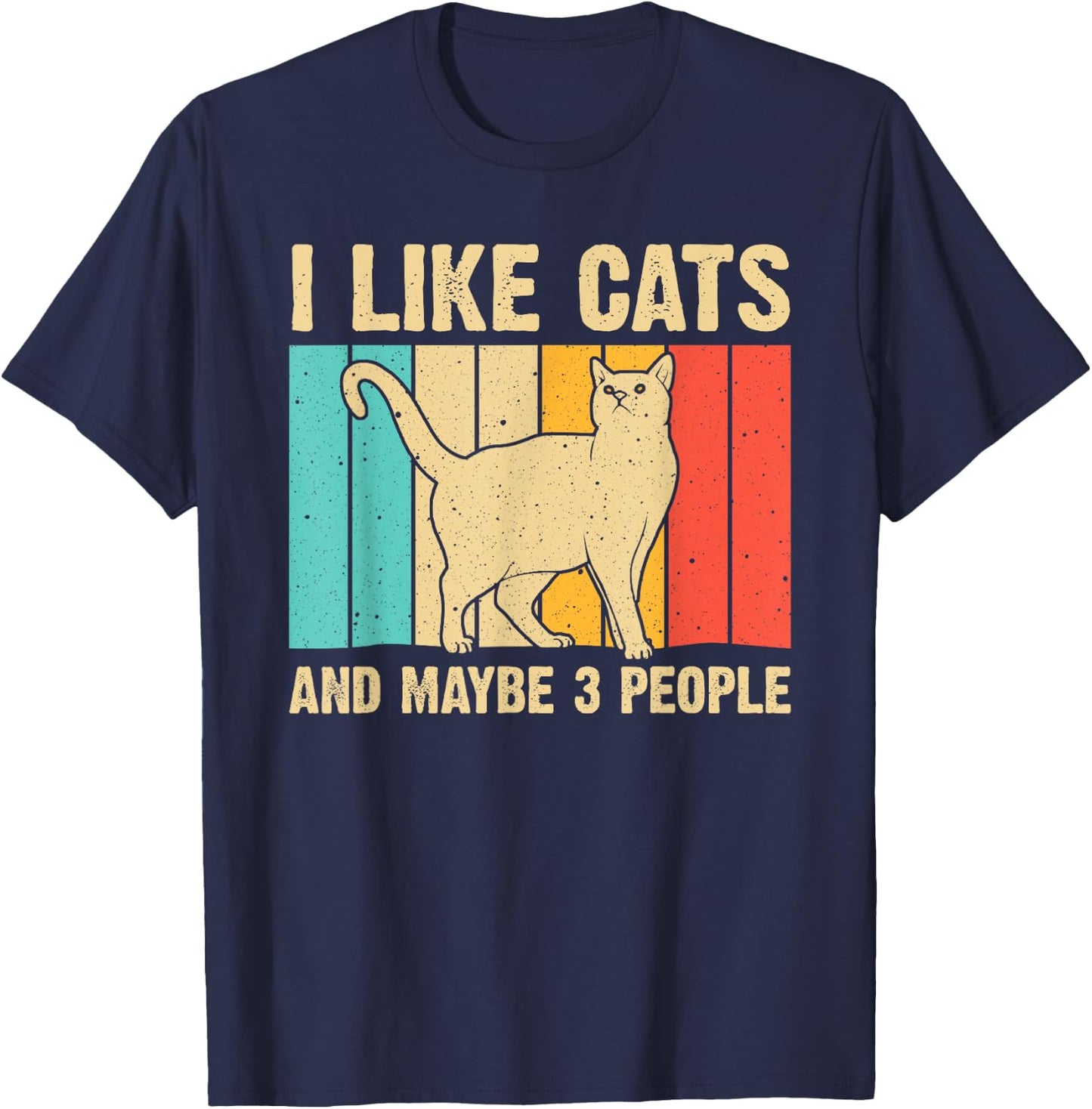 Funny Cat Design Cat Lover Women Animal Introvert T-Shirt - T-Shirt | Navy