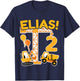 Kinder 2. Geburtstag Vorname Elias Bagger Deko Geschenk Jungen T-Shirt - T-Shirt | Navy