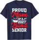 Proud Mom Band Senior 2027 Marching Music Family T-Shirt - T-Shirt | Navy