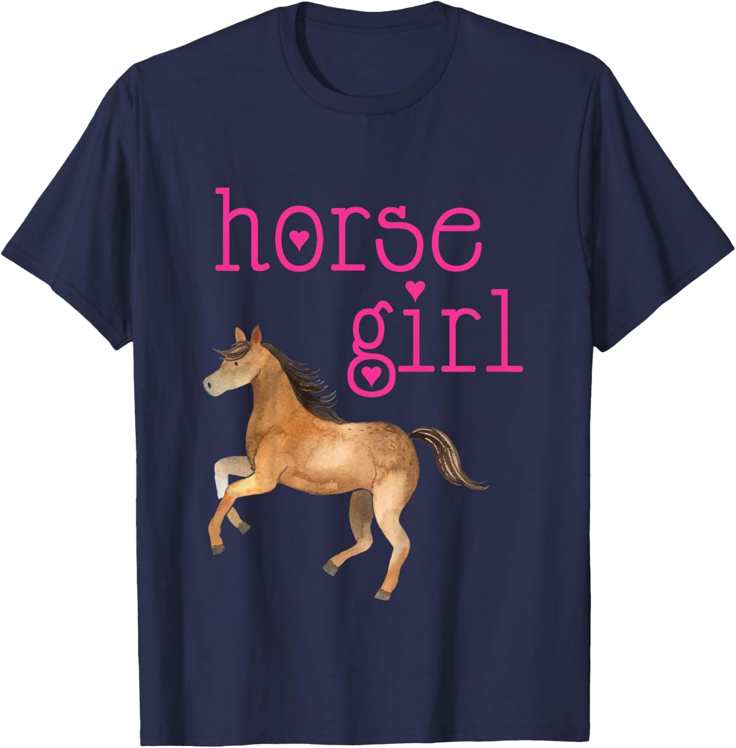 Horse Girl Shirt Cute Just A Girl Who Loves Horses Art Gift T-Shirt - T-Shirt | Navy