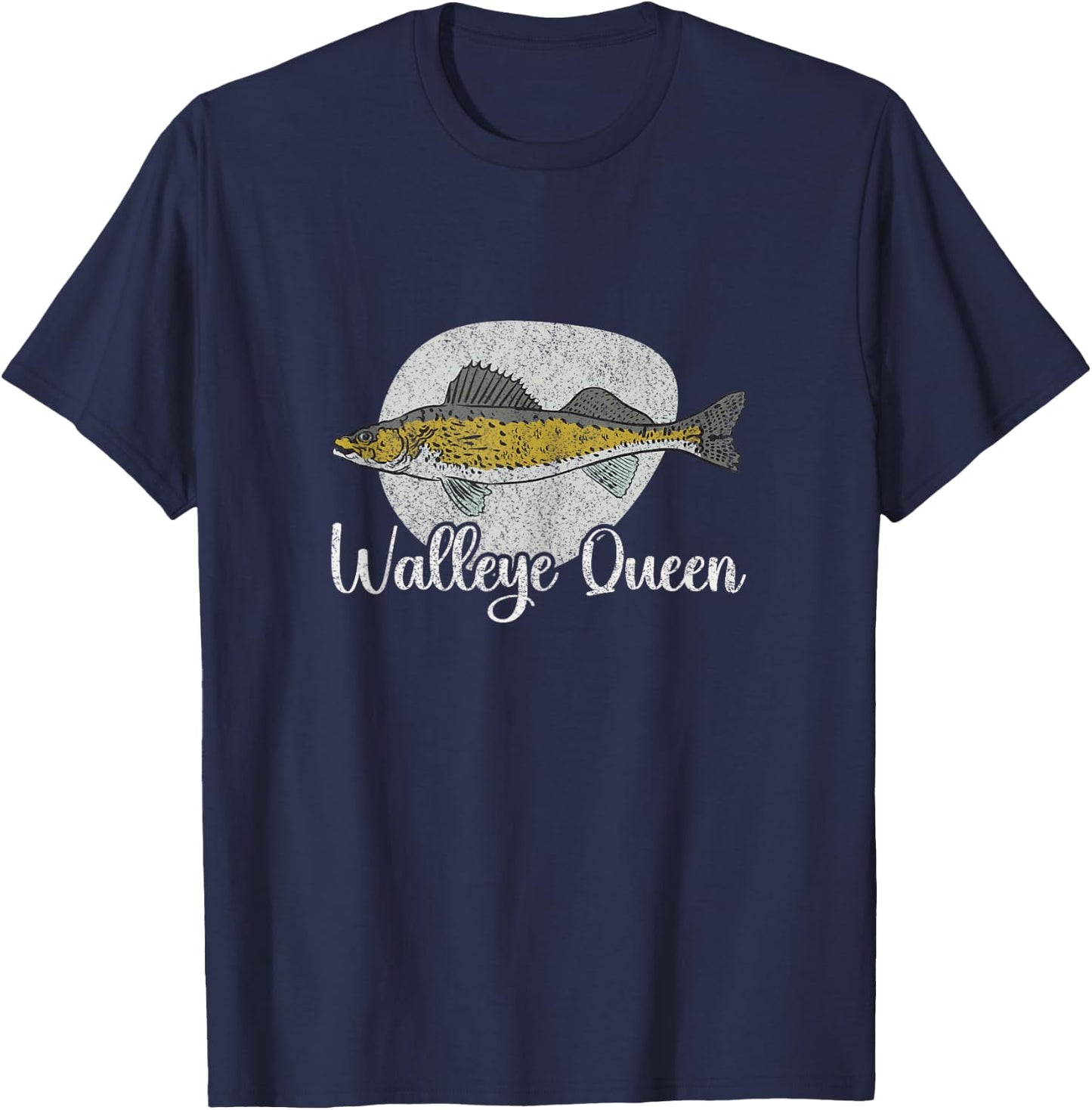 Funny Walleye Queen Fishing Fish Mom Bait Fishing T-Shirt - T-Shirt | Navy