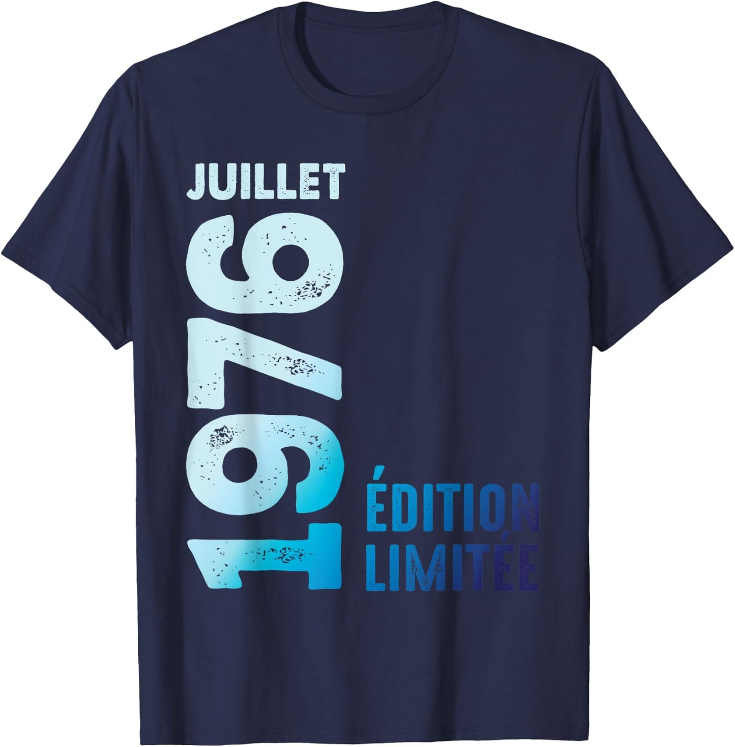Limited Edition 1976 July 1976 Retro Year 1976 Vintage 1976 , Black, S T-Shirt - T-Shirt | Navy